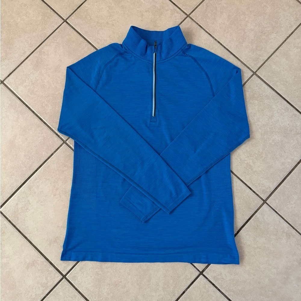 LULULEMON METAL VENT TECH 1/4 ZIP PULLOVER LONG SLEEVE BLUE COLOR SIZE LARGE EUC